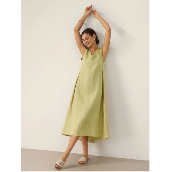 100% Linen Sleeveless A-Line Maxi Dress TARA - Picture 6 of 10